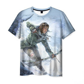 Мужская футболка 3D с принтом Rise of the Tomb Raider 3 в Белгороде, 100% полиэфир | прямой крой, круглый вырез горловины, длина до линии бедер | rise of the tomb raider | tomb raider | восхождение расхитительницы гробниц | расхитительница гробниц