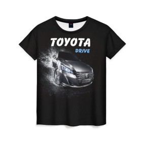 Женская футболка 3D с принтом Toyota Drive в Белгороде, 100% полиэфир ( синтетическое хлопкоподобное полотно) | прямой крой, круглый вырез горловины, длина до линии бедер | Тематика изображения на принте: crown | toyota | авто | автомобиль | краун | машина | тачка | тойота