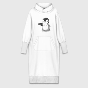 Платье удлиненное хлопок с принтом пингвин в Белгороде,  |  | gun | penguin | shotgun | tmblr | tumbler | пингвин | пистолет