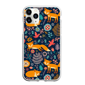 Чехол для iPhone 11 Pro матовый с принтом Лисички паттерн в Белгороде, Силикон |  | fox | животные | лиса | лисичка | лисы | осень | рыжая | фыр фыр | цветы