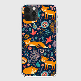 Чехол для iPhone 12 Pro Max с принтом Лисички паттерн в Белгороде, Силикон |  | fox | животные | лиса | лисичка | лисы | осень | рыжая | фыр фыр | цветы