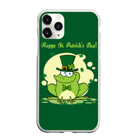 Чехол для iPhone 11 Pro Max матовый с принтом Ирландия в Белгороде, Силикон |  | clover | frog | green | happy st. patricks day | ireland | irish | moon | день святого патрика | зелёная | ирландец | ирландия | клевер | луна | лягушка | счастливый | шляпа