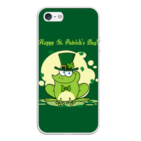 Чехол для iPhone 5/5S матовый с принтом Ирландия в Белгороде, Силикон | Область печати: задняя сторона чехла, без боковых панелей | clover | frog | green | happy st. patricks day | ireland | irish | moon | день святого патрика | зелёная | ирландец | ирландия | клевер | луна | лягушка | счастливый | шляпа