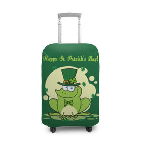 Чехол для чемодана 3D с принтом Ирландия в Белгороде, 86% полиэфир, 14% спандекс | двустороннее нанесение принта, прорези для ручек и колес | clover | frog | green | happy st. patricks day | ireland | irish | moon | день святого патрика | зелёная | ирландец | ирландия | клевер | луна | лягушка | счастливый | шляпа