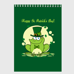 Скетчбук с принтом Ирландия в Белгороде, 100% бумага
 | 48 листов, плотность листов — 100 г/м2, плотность картонной обложки — 250 г/м2. Листы скреплены сверху удобной пружинной спиралью | clover | frog | green | happy st. patricks day | ireland | irish | moon | день святого патрика | зелёная | ирландец | ирландия | клевер | луна | лягушка | счастливый | шляпа