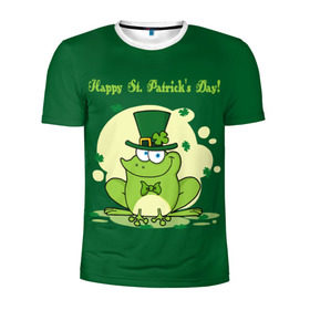 Мужская футболка 3D спортивная с принтом Ирландия в Белгороде, 100% полиэстер с улучшенными характеристиками | приталенный силуэт, круглая горловина, широкие плечи, сужается к линии бедра | clover | frog | green | happy st. patricks day | ireland | irish | moon | день святого патрика | зелёная | ирландец | ирландия | клевер | луна | лягушка | счастливый | шляпа