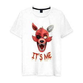 Мужская футболка хлопок с принтом Foxy в Белгороде, 100% хлопок | прямой крой, круглый вырез горловины, длина до линии бедер, слегка спущенное плечо. | five nights at freddys | foxy