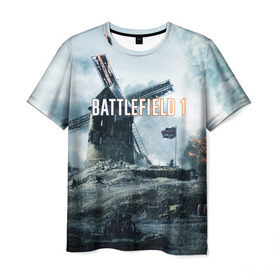 Мужская футболка 3D с принтом Battlefield 1 в Белгороде, 100% полиэфир | прямой крой, круглый вырез горловины, длина до линии бедер | батла | батлфилд