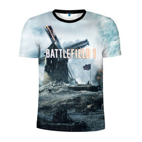 Мужская футболка 3D спортивная с принтом Battlefield 1 в Белгороде, 100% полиэстер с улучшенными характеристиками | приталенный силуэт, круглая горловина, широкие плечи, сужается к линии бедра | батла | батлфилд