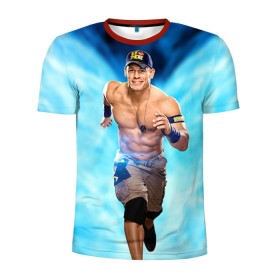 Мужская футболка 3D спортивная с принтом Джон Сина 1 в Белгороде, 100% полиэстер с улучшенными характеристиками | приталенный силуэт, круглая горловина, широкие плечи, сужается к линии бедра | john cena | wwe | джон сина | рестлер | рестлинг