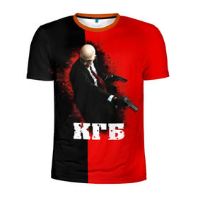 Мужская футболка 3D спортивная с принтом КГБ в Белгороде, 100% полиэстер с улучшенными характеристиками | приталенный силуэт, круглая горловина, широкие плечи, сужается к линии бедра | кгб