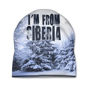 Шапка 3D с принтом Я из Сибири в Белгороде, 100% полиэстер | универсальный размер, печать по всей поверхности изделия | siberia | зима | россия | сибирь | снег | холод
