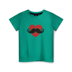 Детская футболка хлопок с принтом Носи усы! Wear mustache! в Белгороде, 100% хлопок | круглый вырез горловины, полуприлегающий силуэт, длина до линии бедер | beard | movember | mustache | борода | усабрь | усы