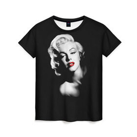 Женская футболка 3D с принтом Мэрилин Монро в Белгороде, 100% полиэфир ( синтетическое хлопкоподобное полотно) | прямой крой, круглый вырез горловины, длина до линии бедер | marilyn monroe | актриса | блондинка | губы | звезда | кино | певица