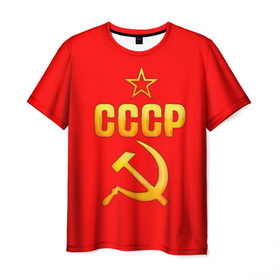 Мужская футболка 3D с принтом СССР в Белгороде, 100% полиэфир | прямой крой, круглый вырез горловины, длина до линии бедер | 9 мая | день победы | победа | праздник | россия | ссср