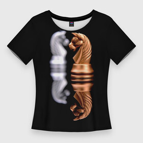Женская футболка 3D Slim с принтом Ход конём в Белгороде,  |  | 64 | chess | игра | конь | спорт | фигура | шахматы