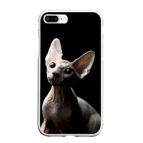 Чехол для iPhone 7Plus/8 Plus матовый с принтом Сфинкс в Белгороде, Силикон | Область печати: задняя сторона чехла, без боковых панелей | black | cat | взгляд | кот | котик | котэ | кошка | сфинкс | уши | черный