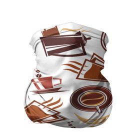 Бандана-труба 3D с принтом Coffee в Белгороде, 100% полиэстер, ткань с особыми свойствами — Activecool | плотность 150‒180 г/м2; хорошо тянется, но сохраняет форму | кофе | паттерн