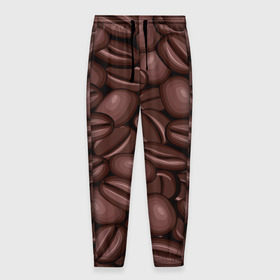 Мужские брюки 3D с принтом Зёрна кофе в Белгороде, 100% полиэстер | манжеты по низу, эластичный пояс регулируется шнурком, по бокам два кармана без застежек, внутренняя часть кармана из мелкой сетки | beans | coffee | бобы | паттерн