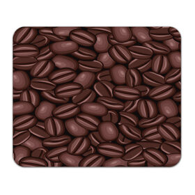 Коврик прямоугольный с принтом Зёрна кофе в Белгороде, натуральный каучук | размер 230 х 185 мм; запечатка лицевой стороны | Тематика изображения на принте: beans | coffee | бобы | паттерн