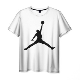Мужская футболка 3D с принтом Michael Jordan в Белгороде, 100% полиэфир | прямой крой, круглый вырез горловины, длина до линии бедер | Тематика изображения на принте: логотип майкл джордан