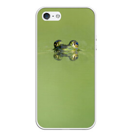Чехол для iPhone 5/5S матовый с принтом Лягушка в Белгороде, Силикон | Область печати: задняя сторона чехла, без боковых панелей | Тематика изображения на принте: болото | жаба | животные | лягушка