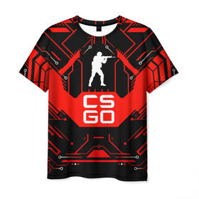 Мужская футболка 3D с принтом CS:GO в Белгороде, 100% полиэфир | прямой крой, круглый вырез горловины, длина до линии бедер | counter strike | team | игра | игрок | коммандос | стрелок
