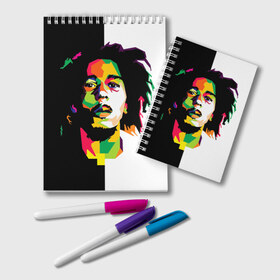 Блокнот с принтом Bob Marley в Белгороде, 100% бумага | 48 листов, плотность листов — 60 г/м2, плотность картонной обложки — 250 г/м2. Листы скреплены удобной пружинной спиралью. Цвет линий — светло-серый
 | Тематика изображения на принте: боб марли | поп арт