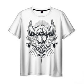 Мужская футболка 3D с принтом Рыцарь тьмы в Белгороде, 100% полиэфир | прямой крой, круглый вырез горловины, длина до линии бедер | ад | арт | дьявол | монстр | праздник | традиция | узор | череп
