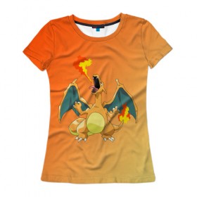 Женская футболка 3D с принтом Pokemon в Белгороде, 100% полиэфир ( синтетическое хлопкоподобное полотно) | прямой крой, круглый вырез горловины, длина до линии бедер | веселые | герои | мультфильмы | новинки | покемон | популярные | прикольные | сериалы | яркие