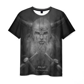 Мужская футболка 3D с принтом Олаф в Белгороде, 100% полиэфир | прямой крой, круглый вырез горловины, длина до линии бедер | league of legends | lol | olaf | viking | викинг | лига легенд | лол | олаф