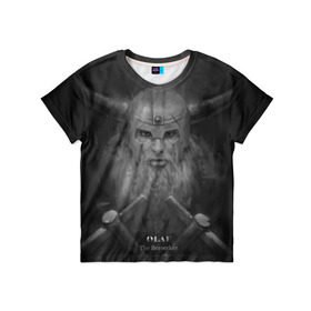 Детская футболка 3D с принтом Олаф в Белгороде, 100% гипоаллергенный полиэфир | прямой крой, круглый вырез горловины, длина до линии бедер, чуть спущенное плечо, ткань немного тянется | league of legends | lol | olaf | viking | викинг | лига легенд | лол | олаф