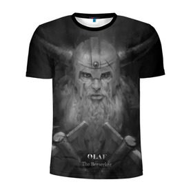 Мужская футболка 3D спортивная с принтом Олаф в Белгороде, 100% полиэстер с улучшенными характеристиками | приталенный силуэт, круглая горловина, широкие плечи, сужается к линии бедра | Тематика изображения на принте: league of legends | lol | olaf | viking | викинг | лига легенд | лол | олаф
