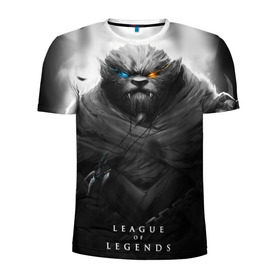 Мужская футболка 3D спортивная с принтом Rengar LoL в Белгороде, 100% полиэстер с улучшенными характеристиками | приталенный силуэт, круглая горловина, широкие плечи, сужается к линии бедра | league of legends | lol | rengar | лига легенд | лол | ренгар | тигр