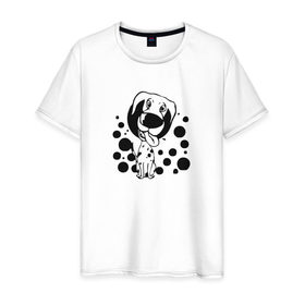 Мужская футболка хлопок с принтом Далматинец в Белгороде, 100% хлопок | прямой крой, круглый вырез горловины, длина до линии бедер, слегка спущенное плечо. | Тематика изображения на принте: 