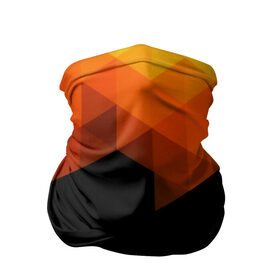 Бандана-труба 3D с принтом Trianse в Белгороде, 100% полиэстер, ткань с особыми свойствами — Activecool | плотность 150‒180 г/м2; хорошо тянется, но сохраняет форму | Тематика изображения на принте: оранжевый | полигон | треугольники | черный