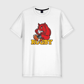 Мужская футболка премиум с принтом Rugby в Белгороде, 92% хлопок, 8% лайкра | приталенный силуэт, круглый вырез ворота, длина до линии бедра, короткий рукав | 