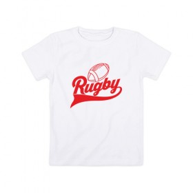 Детская футболка хлопок с принтом RUGBY в Белгороде, 100% хлопок | круглый вырез горловины, полуприлегающий силуэт, длина до линии бедер | america | brokenfinger | dotrugby | league | nails | rugby | rugbyunion | usa | womensrugby | медведь | мяч | регби | россия