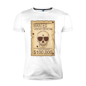 Мужская футболка премиум с принтом Wanted (Розыск) в Белгороде, 92% хлопок, 8% лайкра | приталенный силуэт, круглый вырез ворота, длина до линии бедра, короткий рукав | 