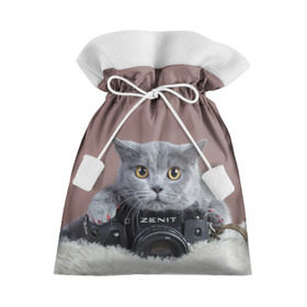 Подарочный 3D мешок с принтом Котик фотограф в Белгороде, 100% полиэстер | Размер: 29*39 см | Тематика изображения на принте: кот | котик | кошка | объектив | фотоаппарат | фотограф