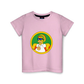 Детская футболка хлопок с принтом Раста-Гомер в Белгороде, 100% хлопок | круглый вырез горловины, полуприлегающий силуэт, длина до линии бедер | гомер | мульт | симпсоны