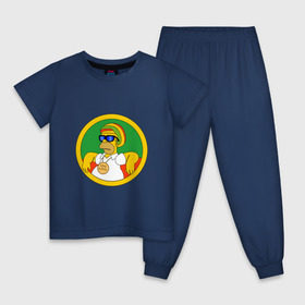 Детская пижама хлопок с принтом Раста-Гомер в Белгороде, 100% хлопок |  брюки и футболка прямого кроя, без карманов, на брюках мягкая резинка на поясе и по низу штанин
 | Тематика изображения на принте: гомер | мульт | симпсоны