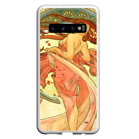 Чехол для Samsung Galaxy S10 с принтом Alphonse Maria Mucha в Белгороде, Силикон | Область печати: задняя сторона чехла, без боковых панелей | alphonse maria mucha | artist | drawing | girl | painting | pattern | patterns | альфонс | графика | девушка | живопись | картина | мария | муха | орнамент | узоры | художник