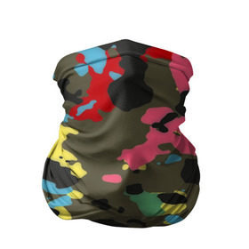Бандана-труба 3D с принтом Цветной камуфляж в Белгороде, 100% полиэстер, ткань с особыми свойствами — Activecool | плотность 150‒180 г/м2; хорошо тянется, но сохраняет форму | маскировка | пестрый | разноцветный | яркий