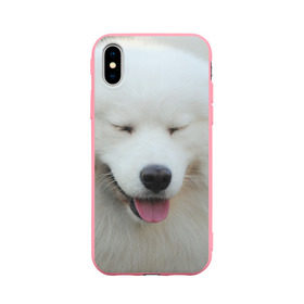 Чехол для Apple iPhone X силиконовый матовый с принтом Самоед в Белгороде, Силикон | Печать на задней стороне чехла, без боковой панели | Тематика изображения на принте: далматин | лабрадор | любимец | овчарка | пес | питомец | самоед | собака | собачка | щенок