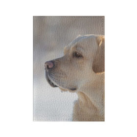 Обложка для паспорта матовая кожа с принтом Лабрадор в Белгороде, натуральная матовая кожа | размер 19,3 х 13,7 см; прозрачные пластиковые крепления | Тематика изображения на принте: далматин | далматинец | дворняга | лабрадор | любимец | овчарка | пес | питомец | самоед | собака | собачка | щенок