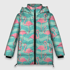 Женская зимняя куртка 3D с принтом flamingo в Белгороде, верх — 100% полиэстер; подкладка — 100% полиэстер; утеплитель — 100% полиэстер | длина ниже бедра, силуэт Оверсайз. Есть воротник-стойка, отстегивающийся капюшон и ветрозащитная планка. 

Боковые карманы с листочкой на кнопках и внутренний карман на молнии | flamingo | абстракция | фламинго