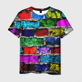 Мужская футболка 3D с принтом Кирпичики в Белгороде, 100% полиэфир | прямой крой, круглый вырез горловины, длина до линии бедер | краска | потертость | яркие