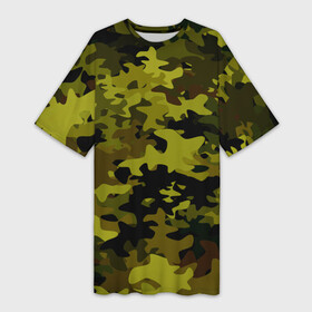 Платье-футболка 3D с принтом Camouflage в Белгороде,  |  | камуфляж | хаки