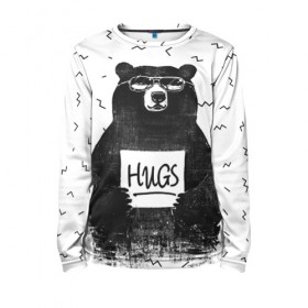 Детский лонгслив 3D с принтом Bear Hugs в Белгороде, 100% полиэстер | длинные рукава, круглый вырез горловины, полуприлегающий силуэт
 | animal | bear | beast | fashion | funny | hipster | hugs | nature | style | животное | зверь | медведь | мода | объятья | прикол | природа | стиль | хипстер